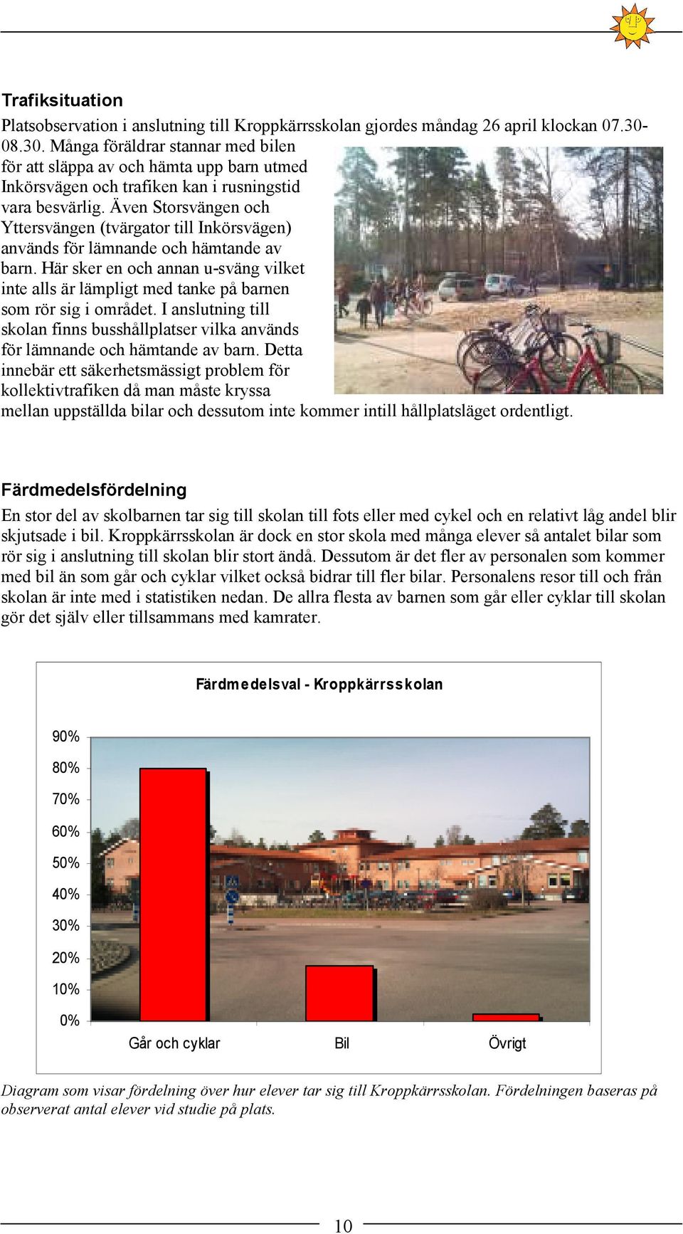 Även Storsvängen och Yttersvängen (tvärgator till Inkörsvägen) används för lämnande och hämtande av barn.