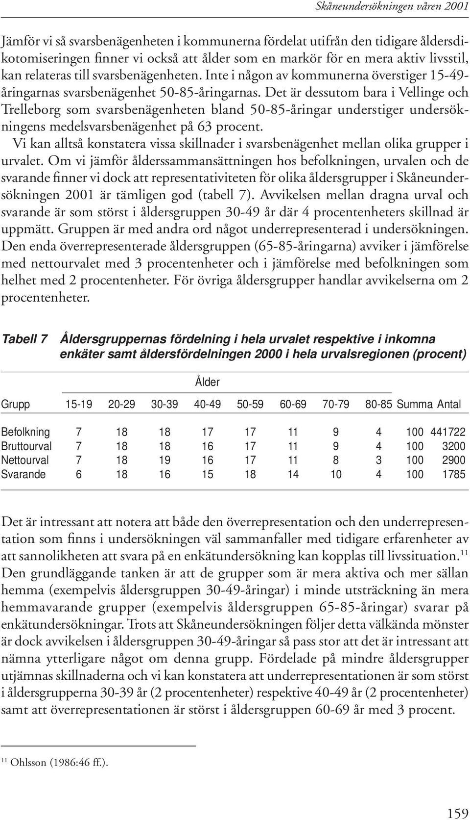 Det är dessutom bara i Vellinge och Trelleborg som svarsbenägenheten bland 50-85-åringar understiger under sökningens medelsvarsbenägenhet på 63 procent.