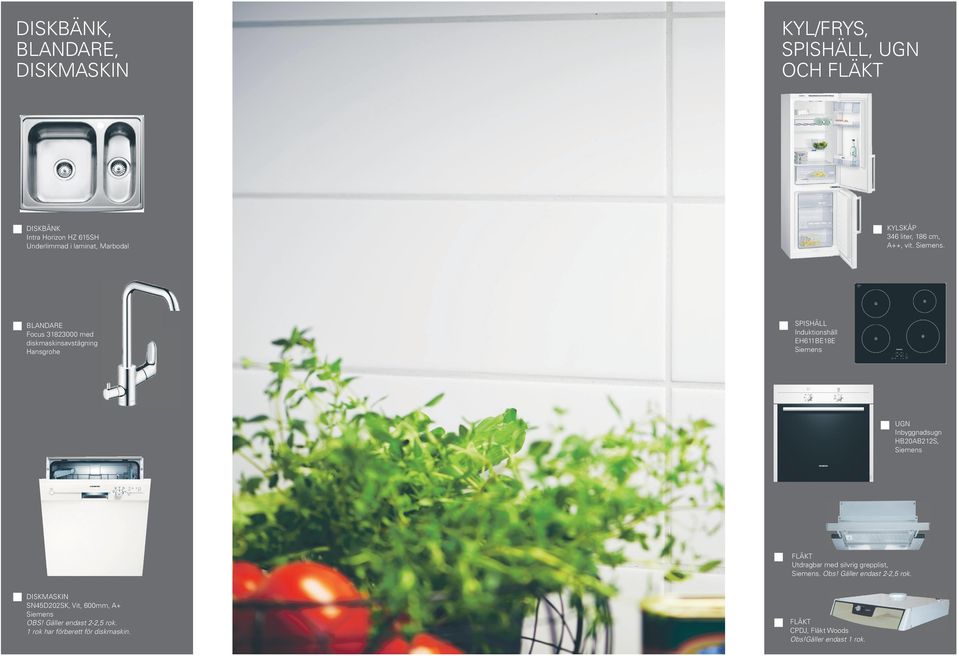 BLANDARE Focus 31823000 med diskmaskinsavstägning Hansgrohe SPISHÄLL Induktionshäll EH611BE18E Siemens UGN Inbyggnadsugn HB20AB212S,