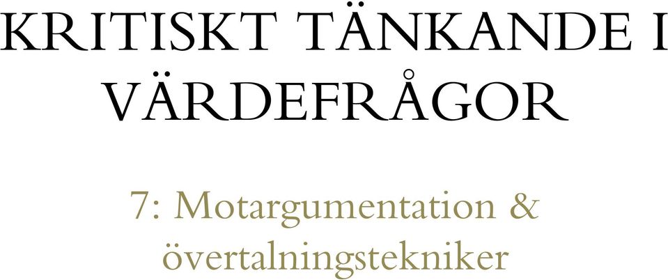Motargumentation &