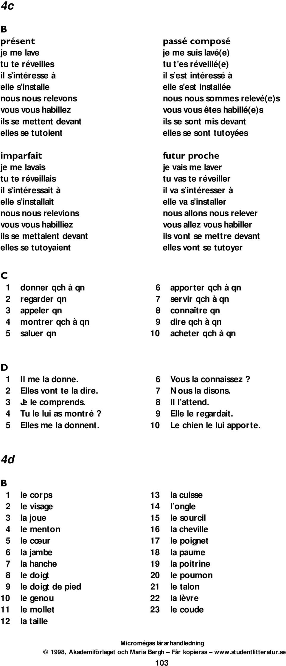 est installée nous nous sommes relevé(e)s vous vous êtes habillé(e)s ils se sont mis devant elles se sont tutoyées futur proche je vais me laver tu vas te réveiller il va s intéresser à elle va s