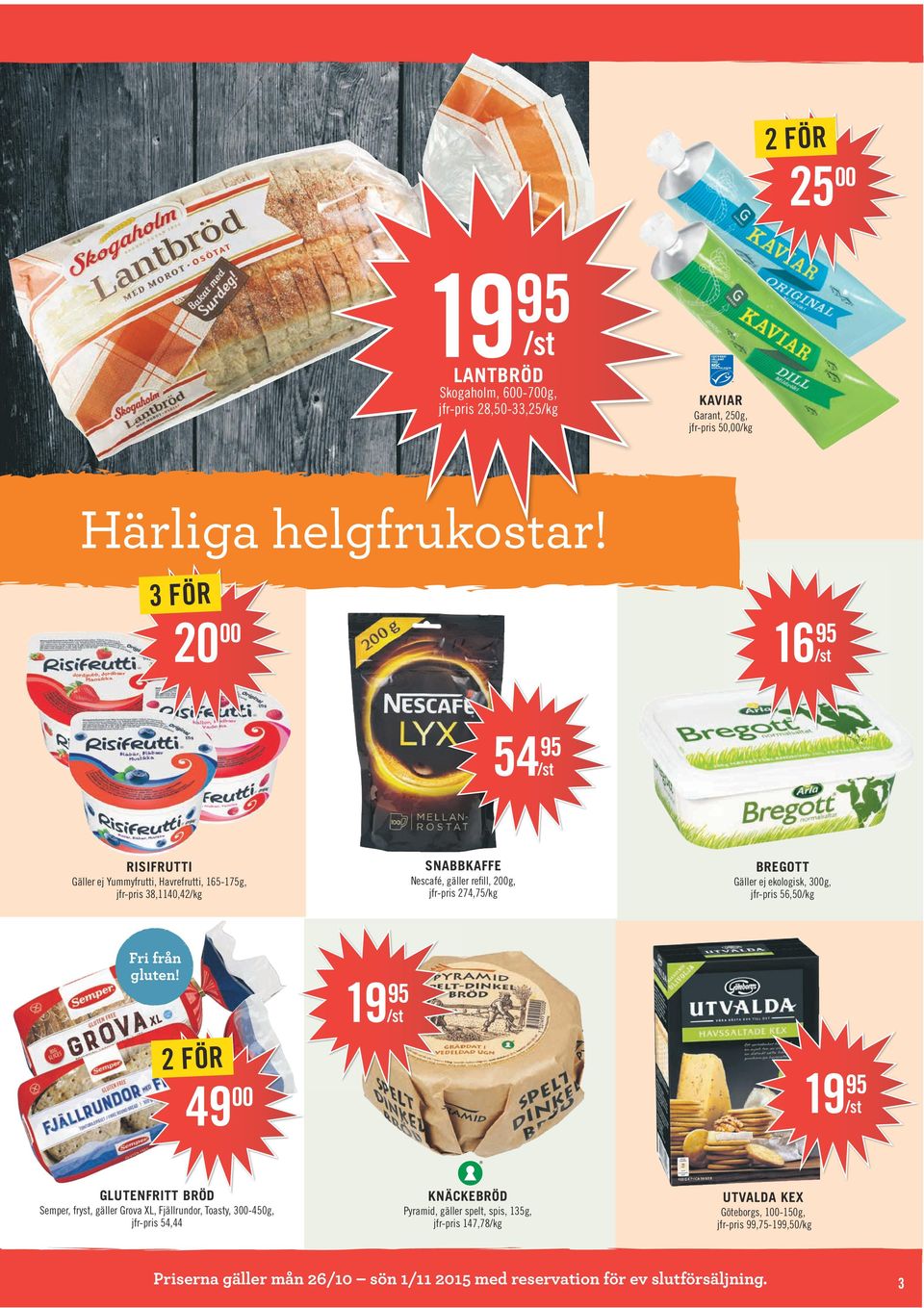 BREGOTT Gäller ej ekologisk, 3g, jfr-pris 56,50 Fri från gluten!