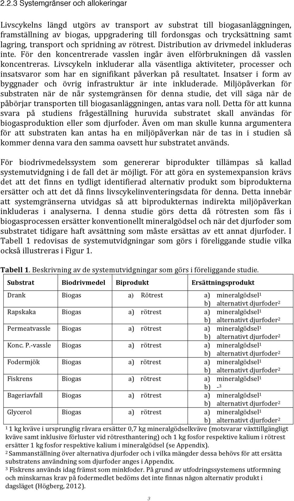 Livscykeln inkluderar alla väsentliga aktiviteter, processer och insatsvaror som har en signifikant påverkan på resultatet. Insatser i form av byggnader och övrig infrastruktur är inte inkluderade.