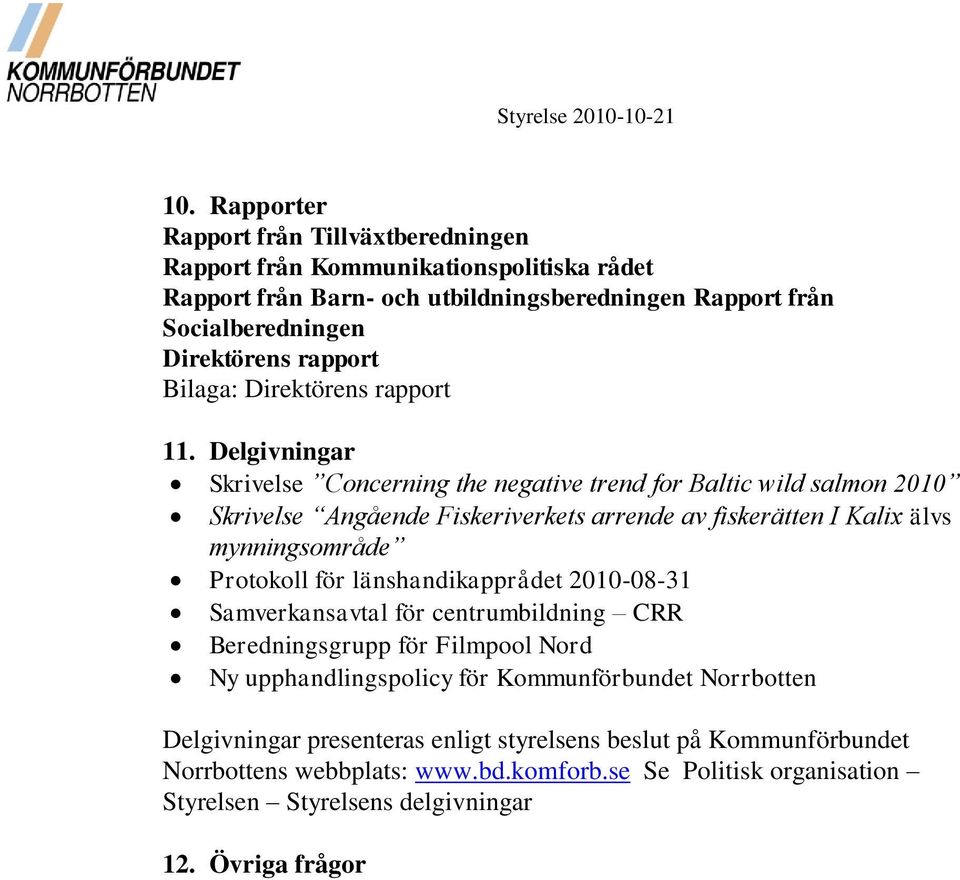 Direktörens rapport 11.