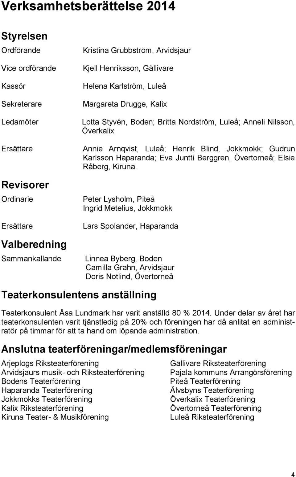 Karlsson Haparanda; Eva Juntti Berggren, Övertorneå; Elsie Råberg, Kiruna.