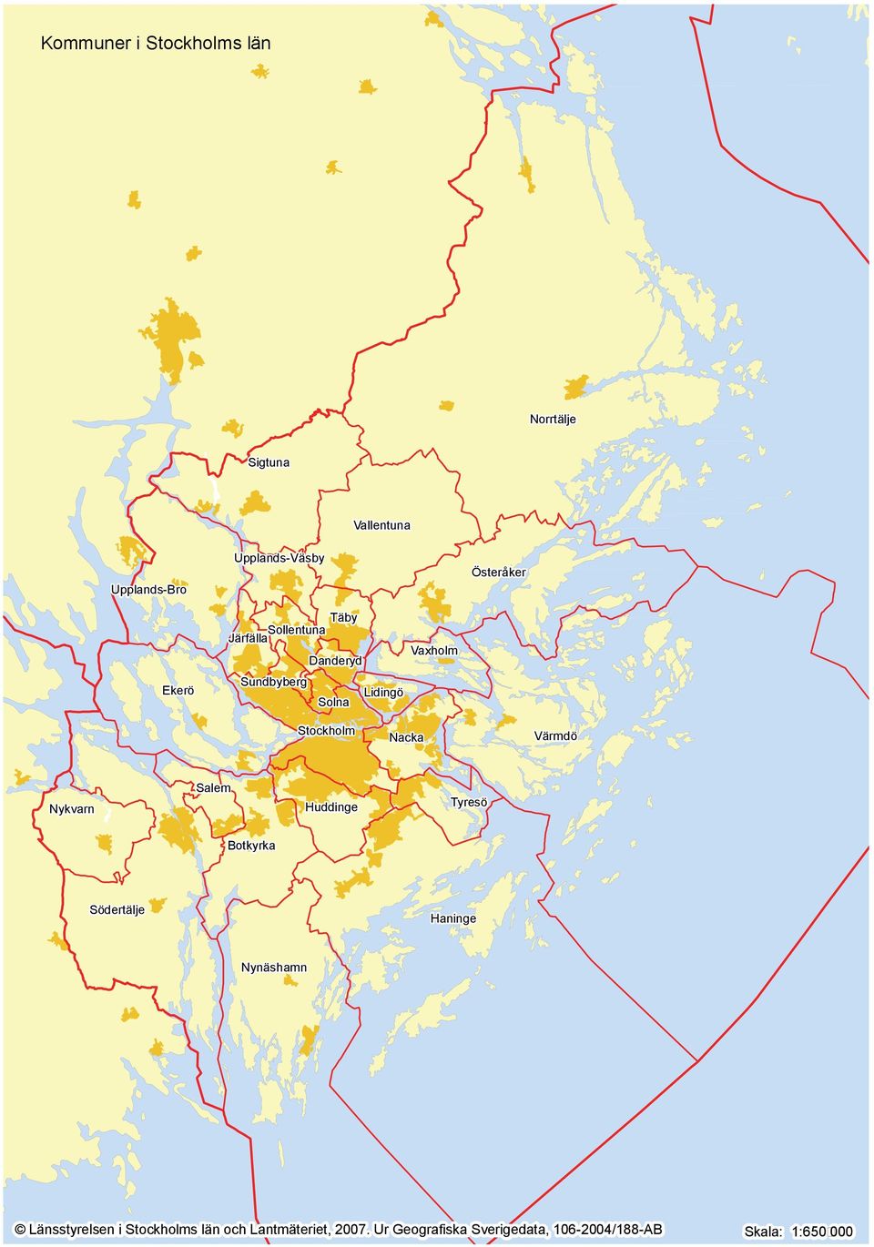 Värmdö Nykvarn Salem Huddinge Tyresö Botkyrka Södertälje Haninge Nynäshamn Länsstyrelsen i