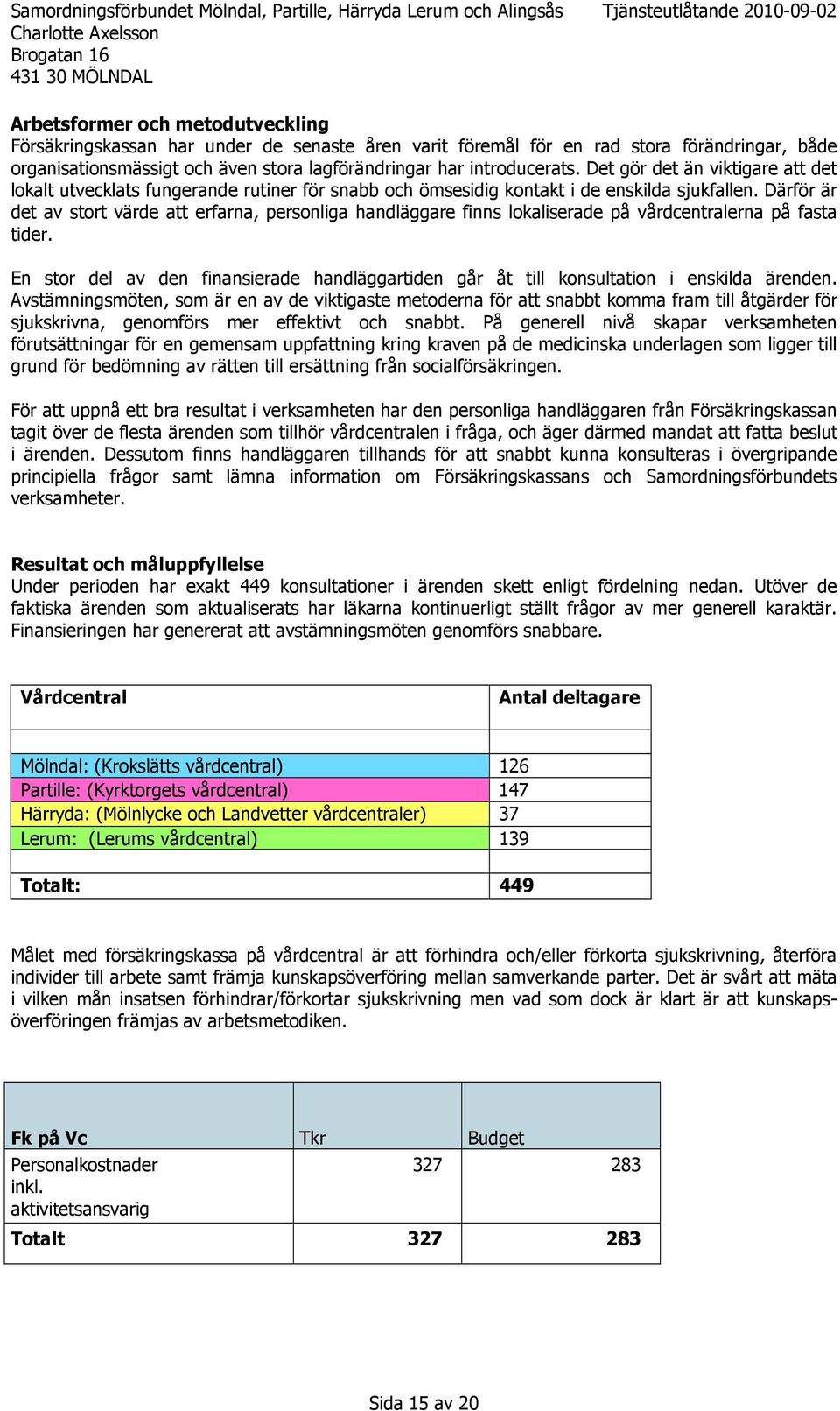 Därför är det av stort värde att erfarna, personliga handläggare finns lokaliserade på vårdcentralerna på fasta tider.