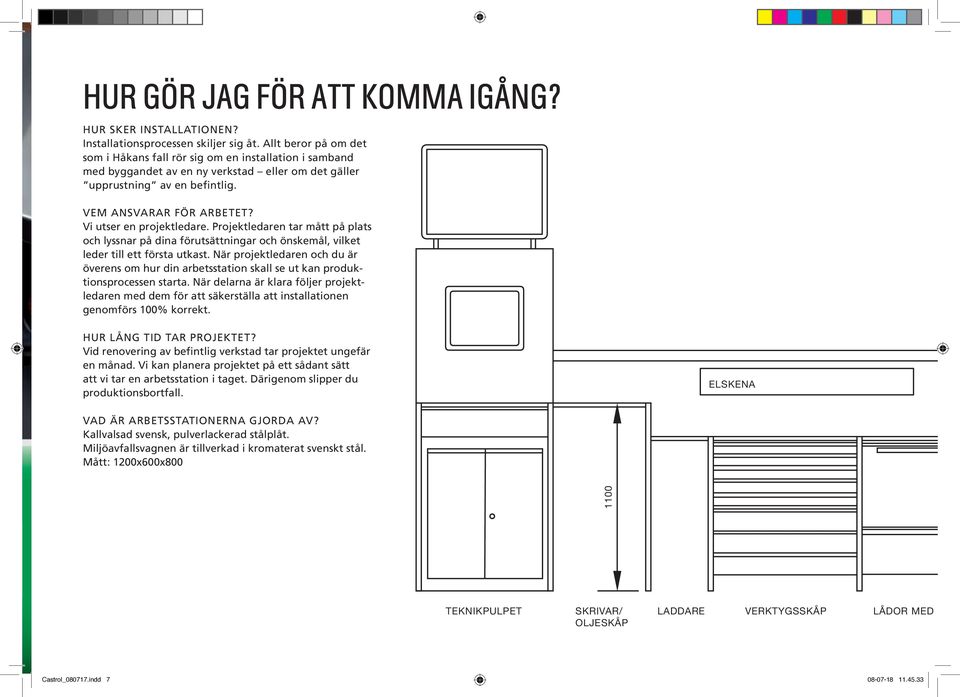 Vi utser en projektledare. Projektledaren tar mått på plats och lyssnar på dina förutsättningar och önskemål, vilket leder till ett första utkast.