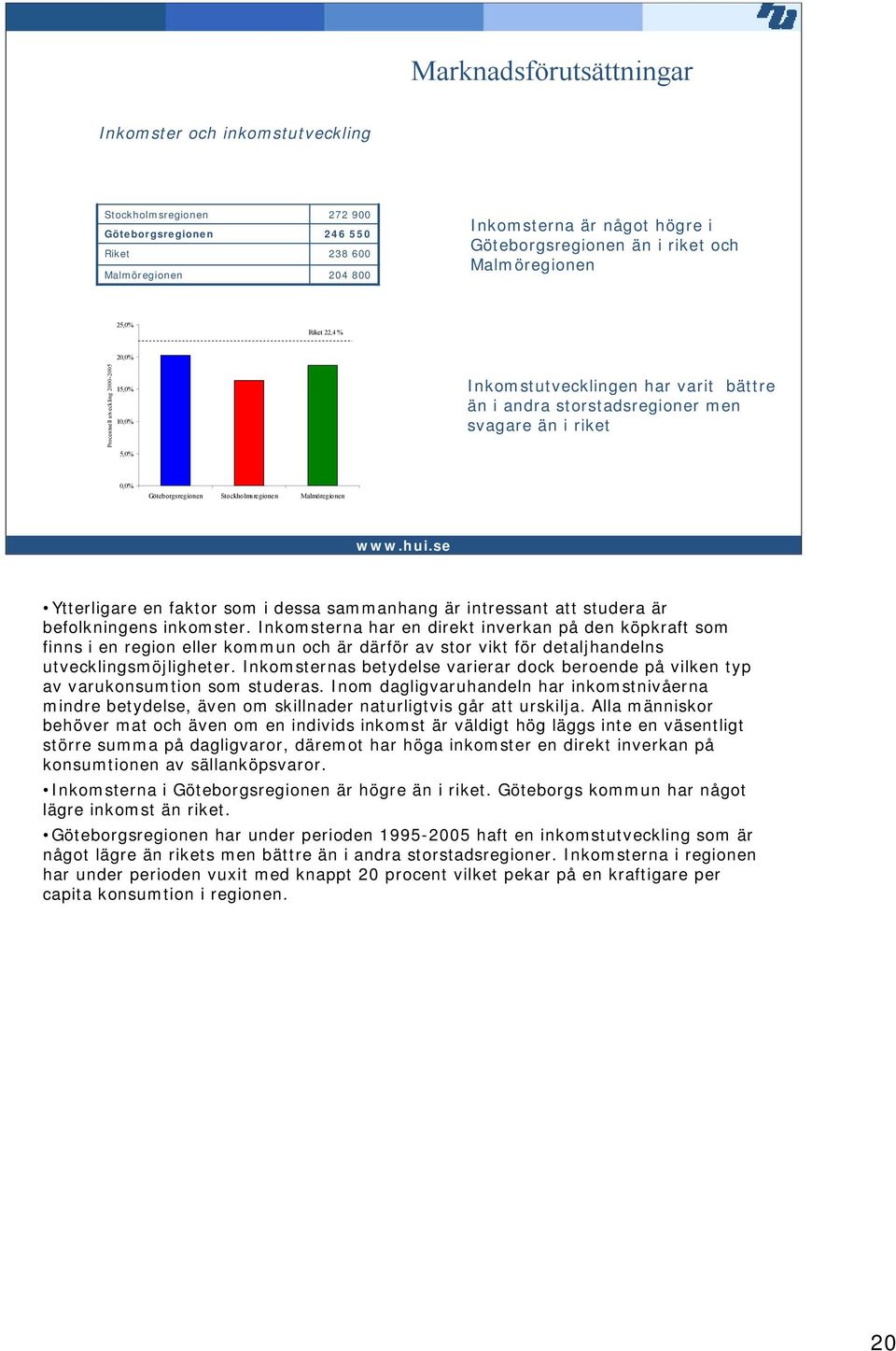 Göteborgsregionen Stockholmsregionen Malmöregionen Ytterligare en faktor som i dessa sammanhang är intressant att studera är befolkningens inkomster.