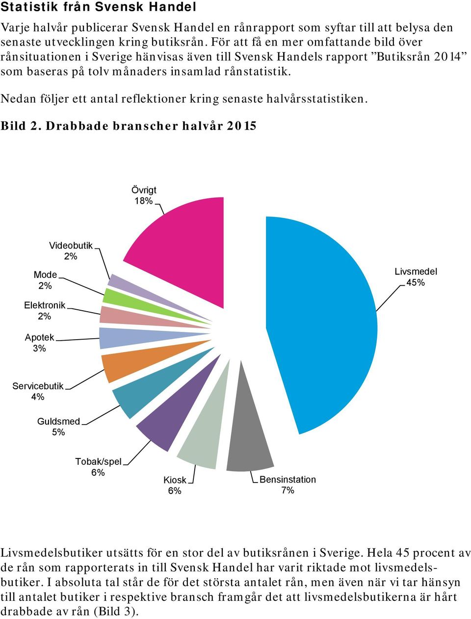 Nedan följer ett antal reflektioner kring senaste halvårsstatistiken. Bild 2.