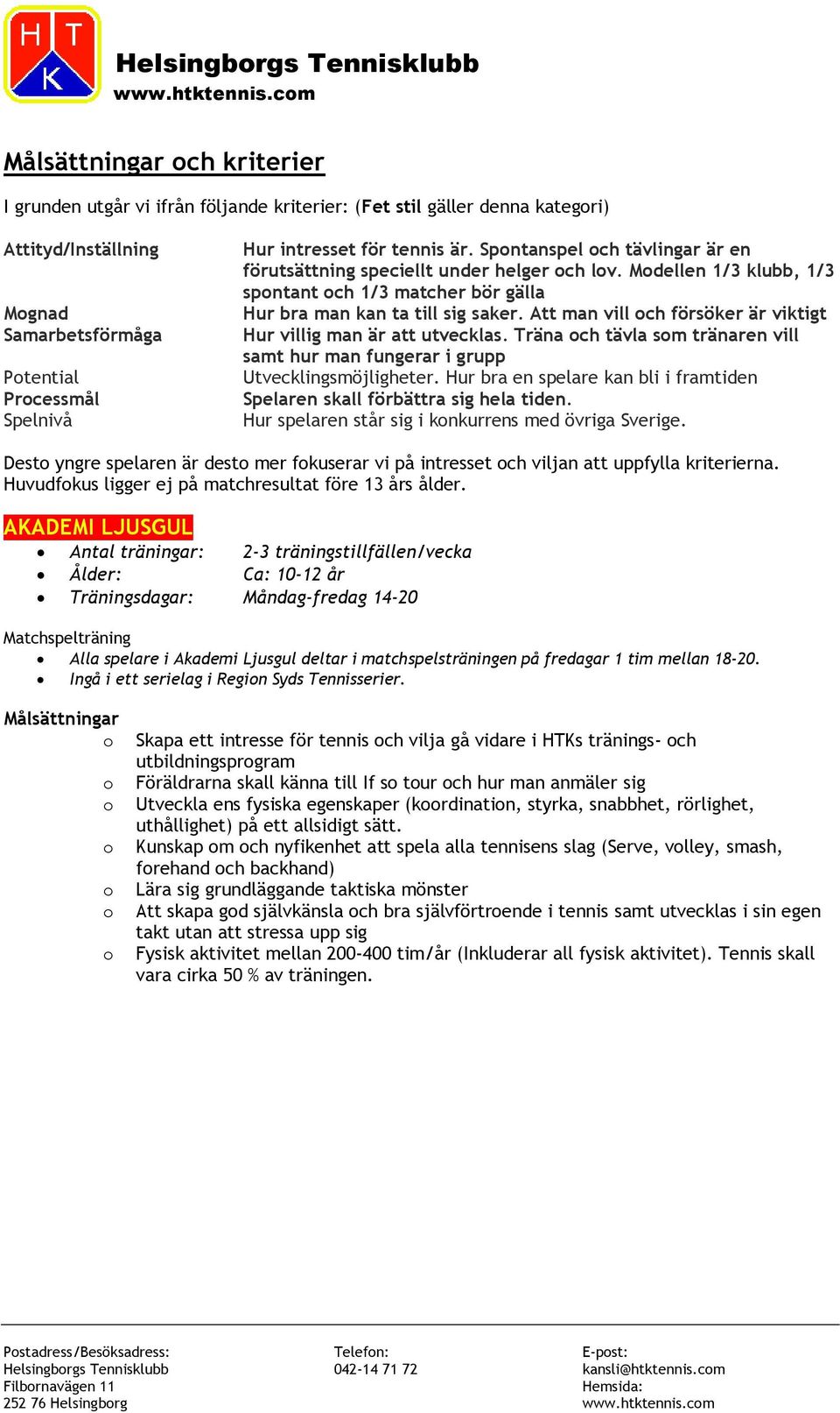 Spntanspel ch tävlingar är en förutsättning speciellt under helger ch lv. Mdellen 1/3 klubb, 1/3 spntant ch 1/3 matcher bör gälla Hur bra man kan ta till sig saker.