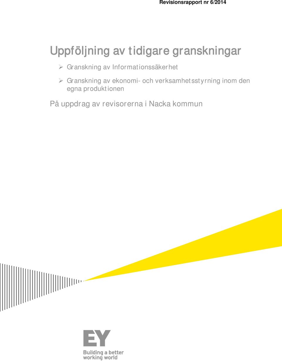 Granskning av ekonomi- och verksamhetsstyrning inom