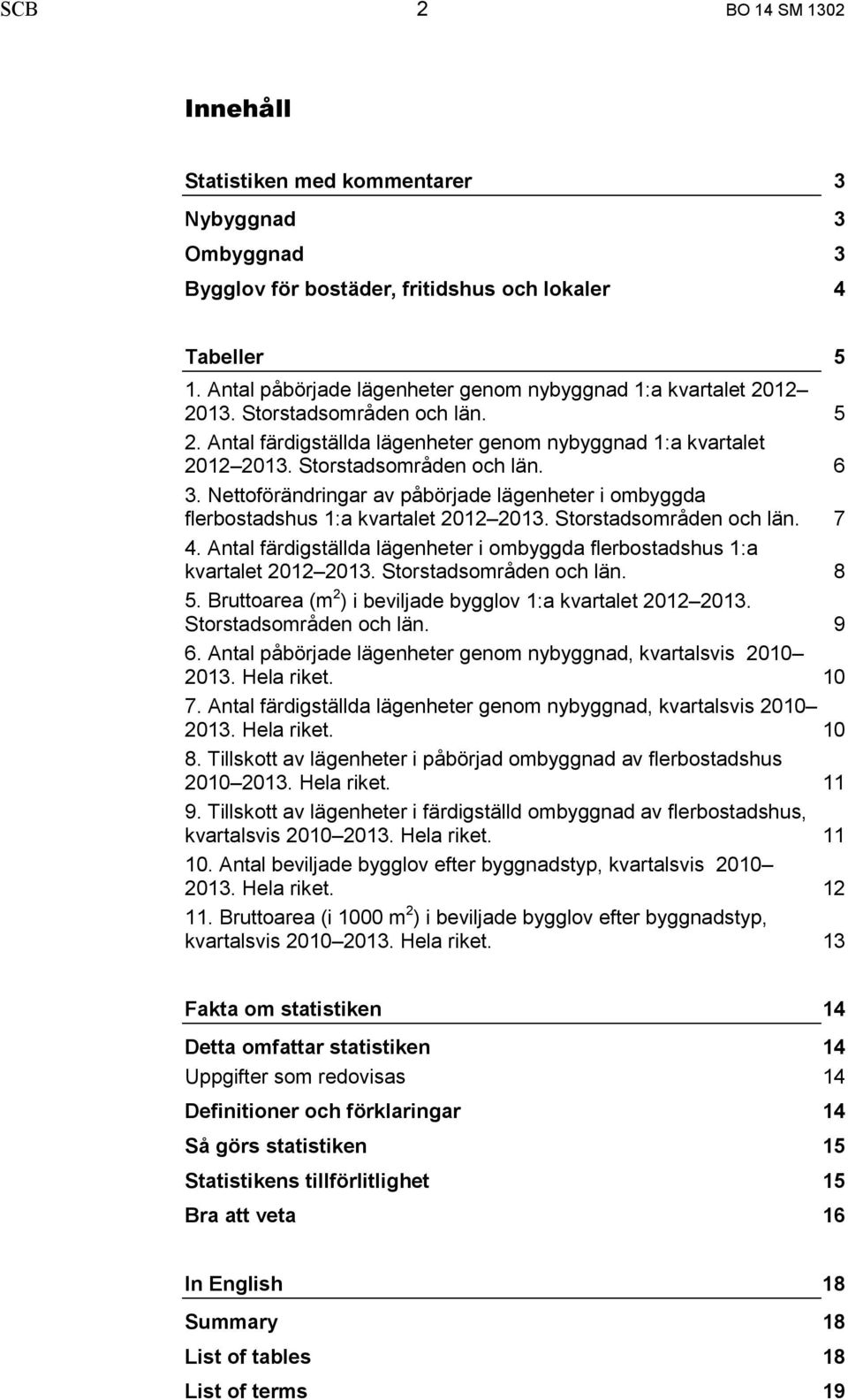 Nettoförändringar av påbörjade lägenheter i ombyggda flerbostadshus 1:a kvartalet 2012 2013. Storstadsområden och län. 7 4.