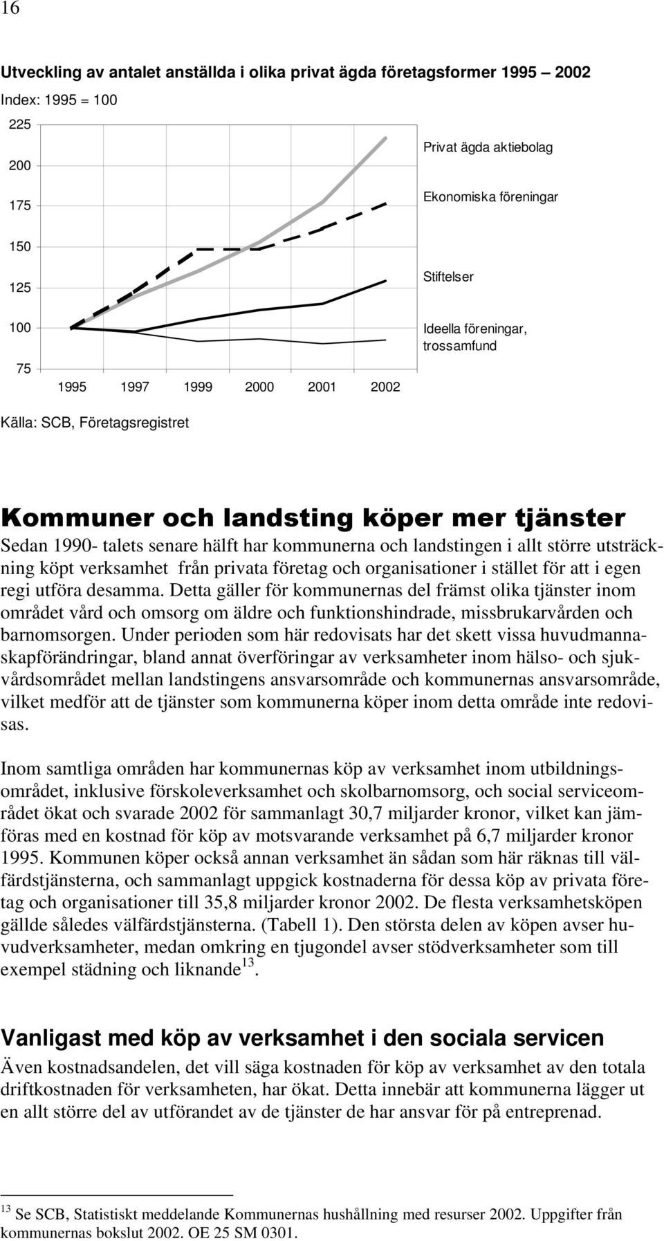 utsträckning köpt verksamhet från privata företag och organisationer i stället för att i egen regi utföra desamma.