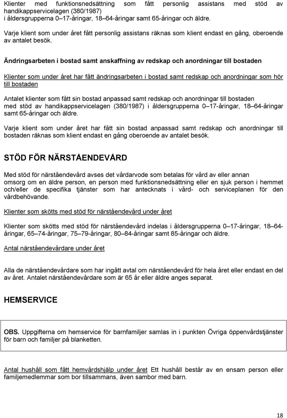 Ändringsarbeten i bostad samt anskaffning av redskap och anordningar till bostaden Klienter som under året har fått ändringsarbeten i bostad samt redskap och anordningar som hör till bostaden Antalet