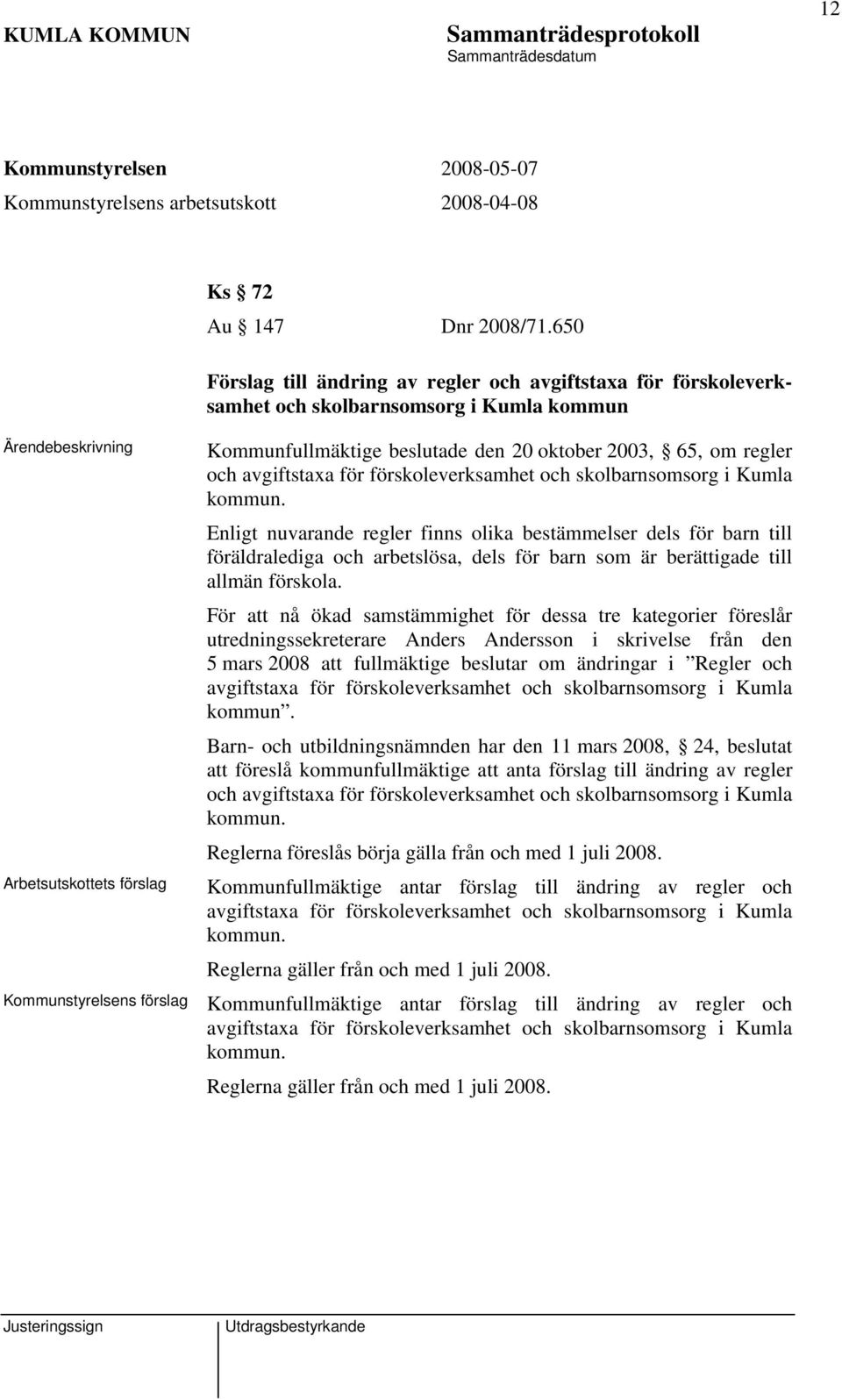 förskoleverksamhet och skolbarnsomsorg i Kumla kommun.