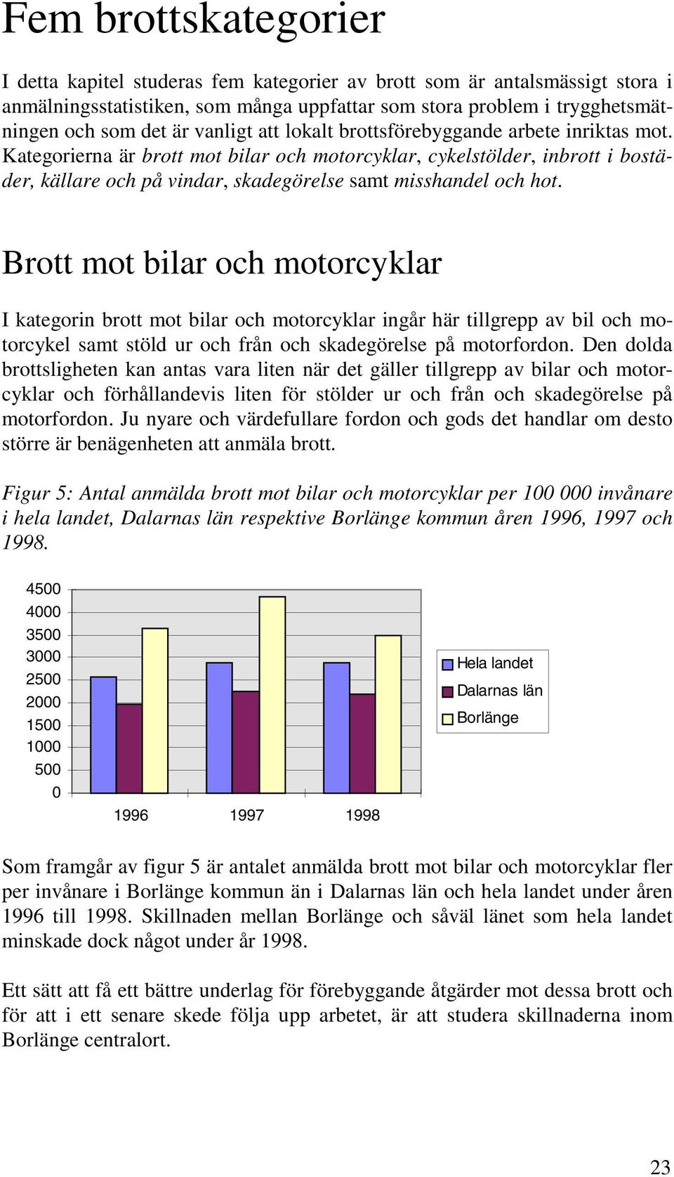 Kategorierna är brott mot bilar och motorcyklar, cykelstölder, inbrott i bostäder, källare och på vindar, skadegörelse samt misshandel och hot.