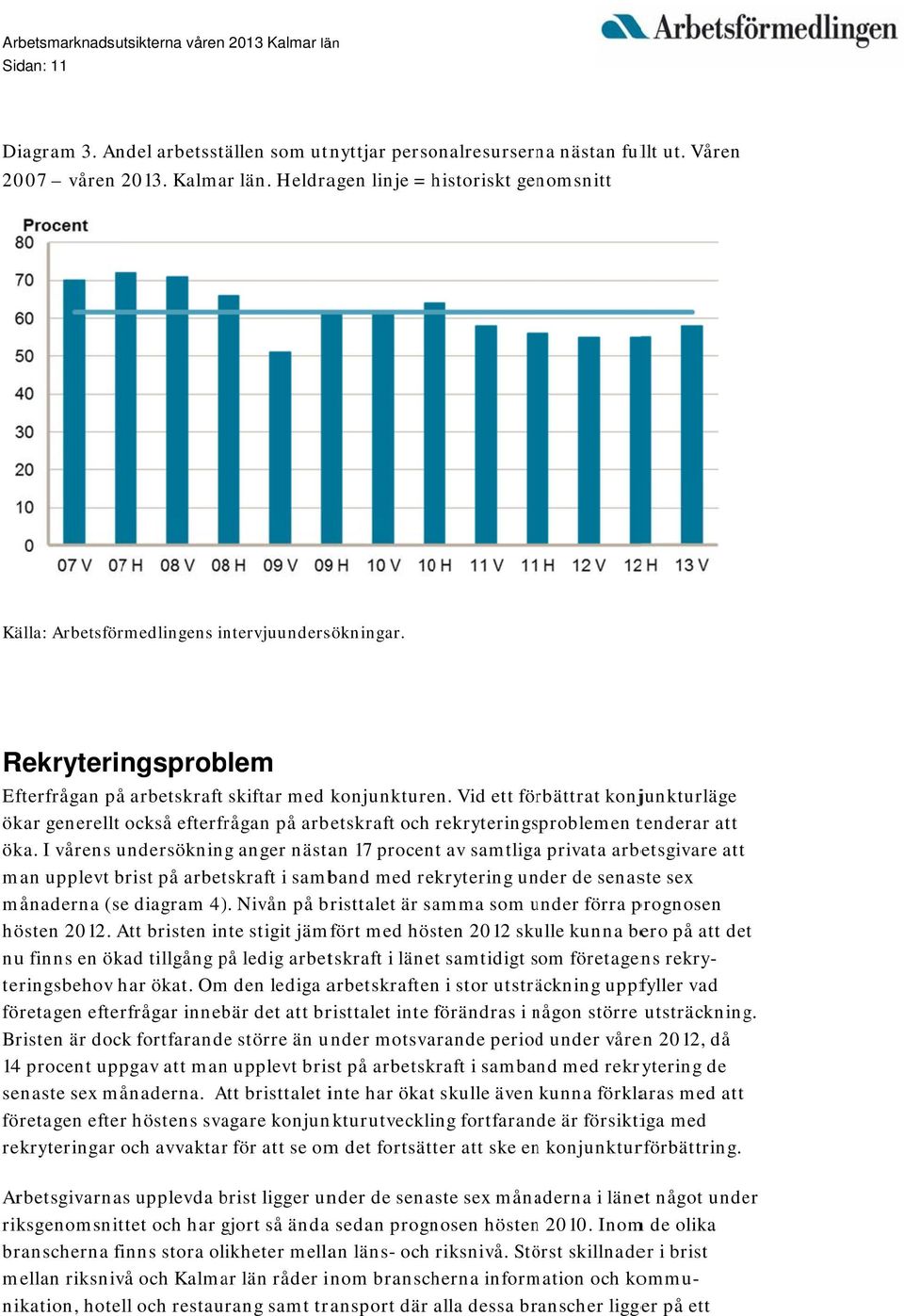 Vid ett förbättrat konjunkturläge ökar generellt också efterfrågan på arbetskraft och rekryteringsproblemen tenderar att öka.