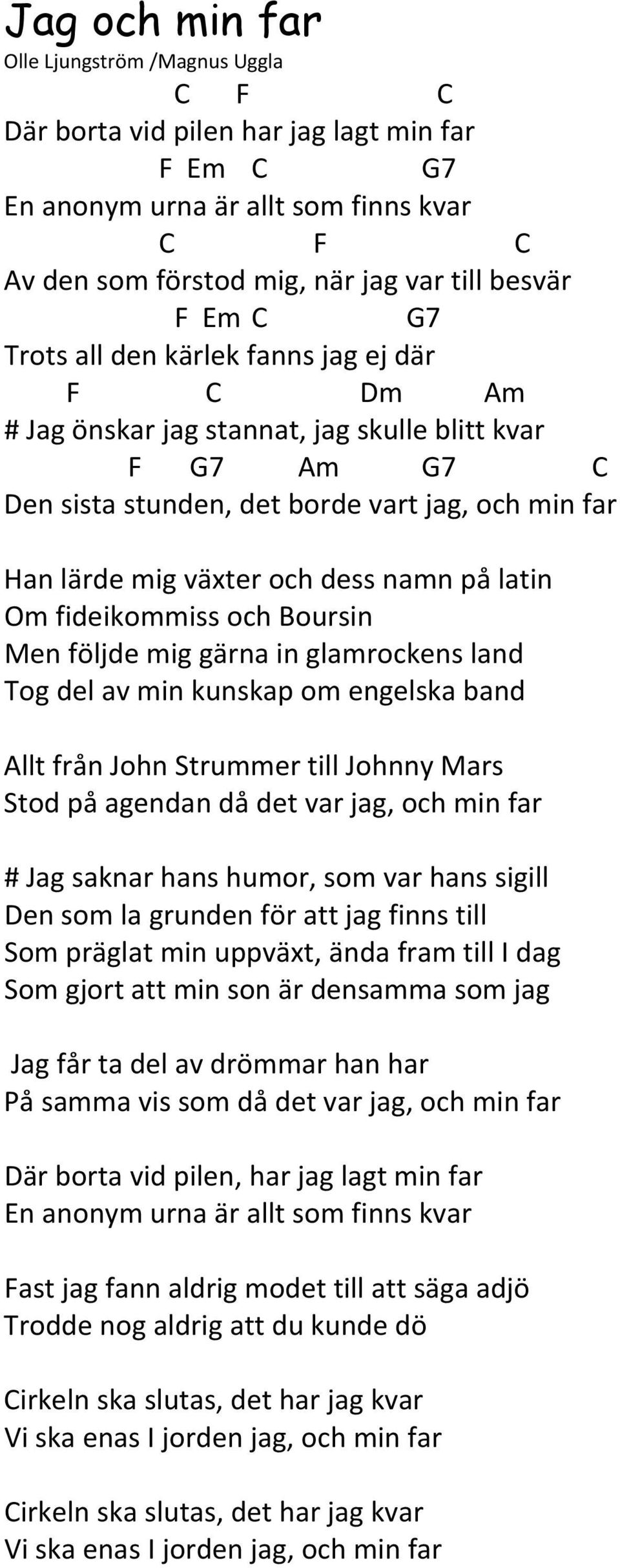 på latin Om fideikommiss och Boursin Men följde mig gärna in glamrockens land Tog del av min kunskap om engelska band Allt från John Strummer till Johnny Mars Stod på agendan då det var jag, och min