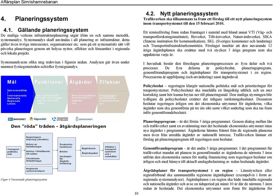 som på ett systematiskt sätt vill påverka planeringen genom att belysa nyttor, effekter och lönsamhet i regionala och lokala projekt. Systemanalysens olika steg redovisas i figuren nedan.