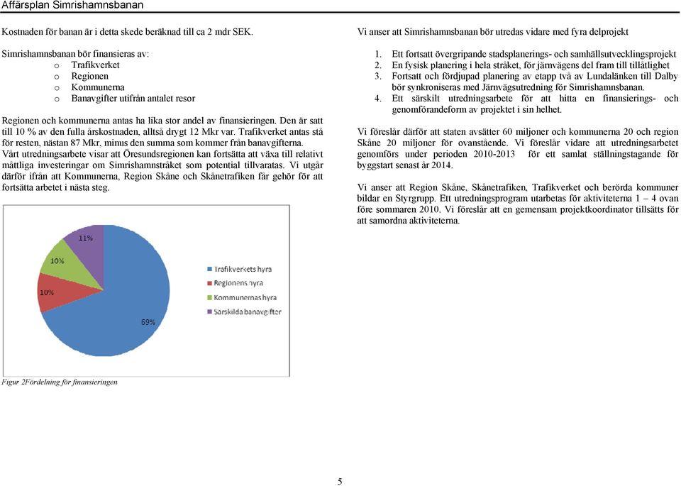 Den är satt till 10 % av den fulla årskostnaden, alltså drygt 12 Mkr var. Trafikverket antas stå för resten, nästan 87 Mkr, minus den summa som kommer från banavgifterna.