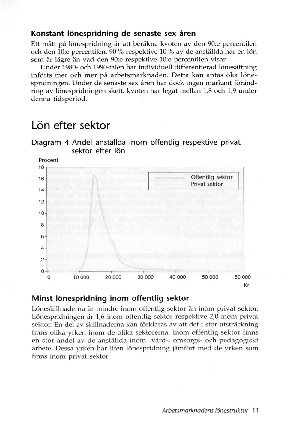 Under 1980- och 1990-talen har individuell differentierad lönesättning införts mer och mer på arbetsmarknaden. Detta kan antas öka lönespridningen.