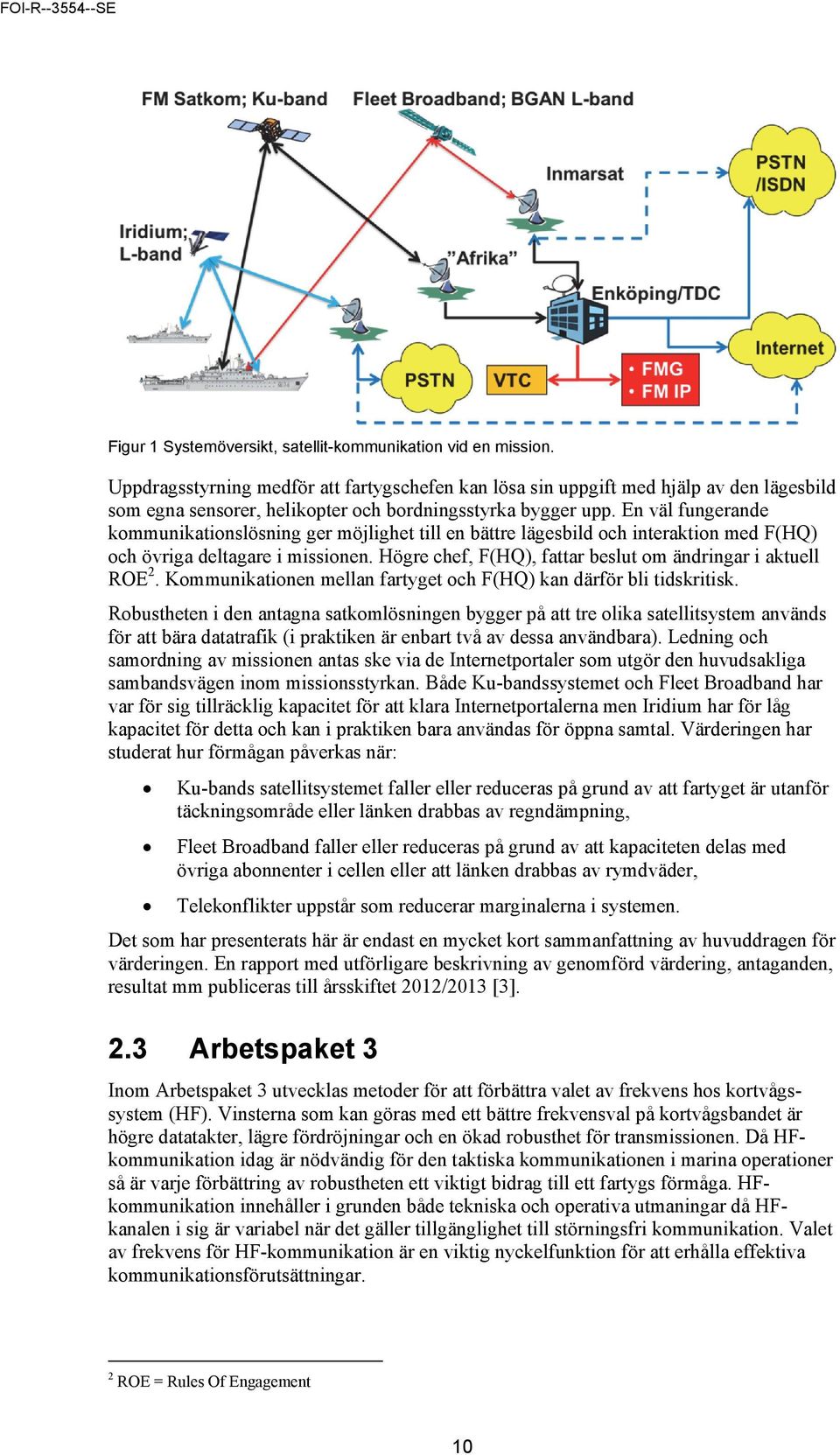 En väl fungerande kommunikationslösning ger möjlighet till en bättre lägesbild och interaktion med F(HQ) och övriga deltagare i missionen.