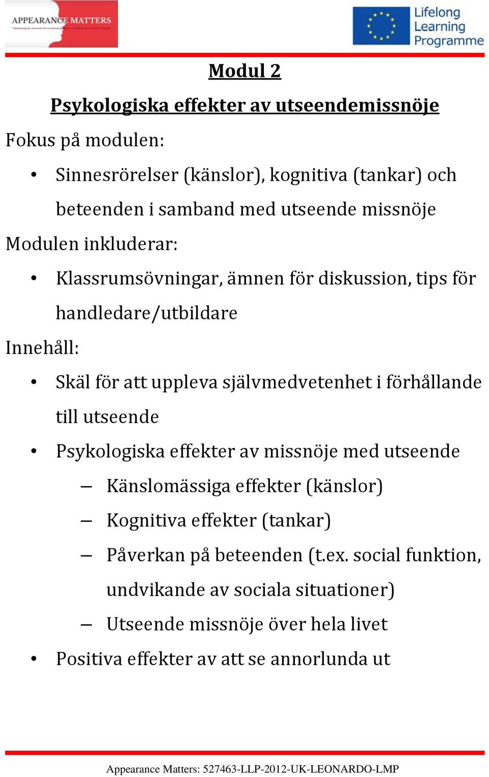 självmedvetenhet i förhållande till utseende Psykologiska effekter av missnöje med utseende Känslomässiga effekter (känslor) Kognitiva effekter