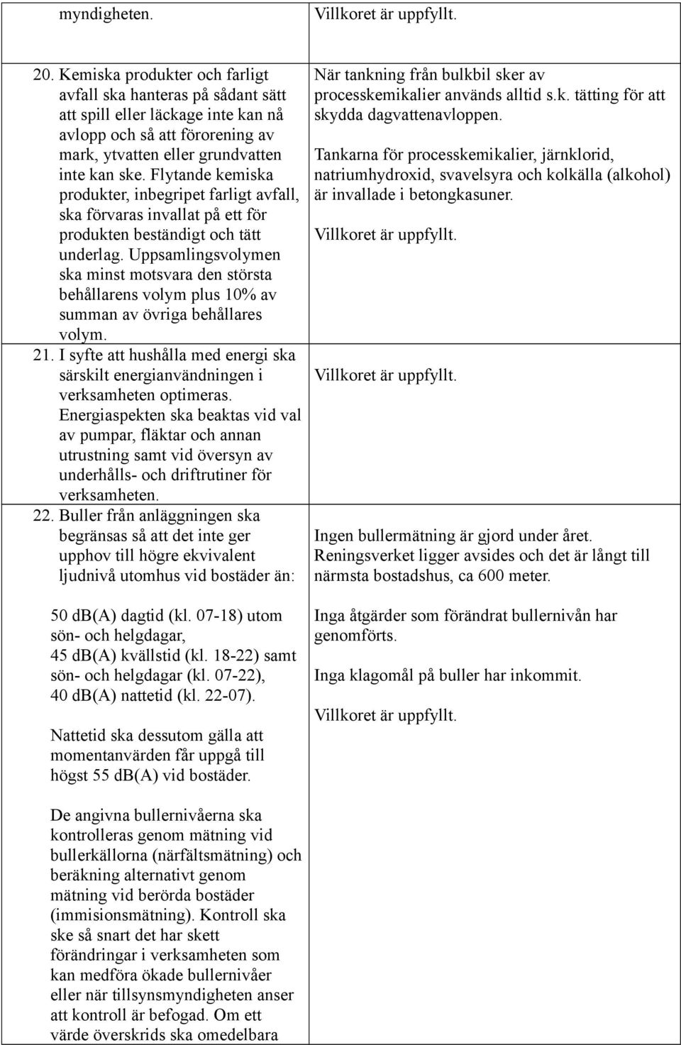 Uppsamlingsvolymen ska minst motsvara den största behållarens volym plus 10% av summan av övriga behållares volym. 21.