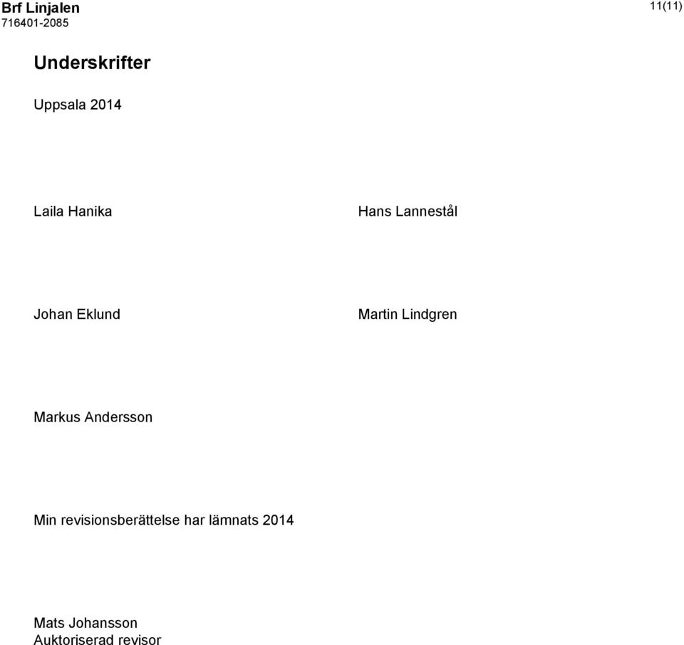 Lindgren Markus Andersson Min revisionsberättelse