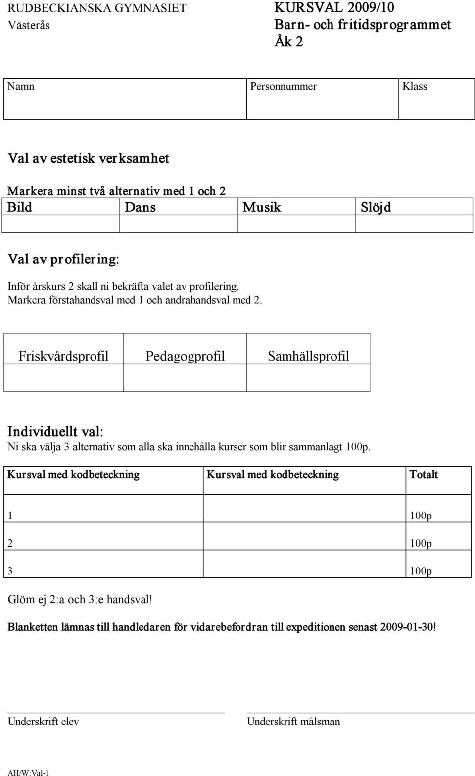 Markera förstahandsval med 1 och andrahandsval med 2.