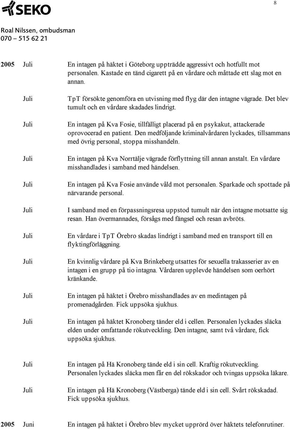 En intagen på Kva Fosie, tillfälligt placerad på en psykakut, attackerade oprovocerad en patient. Den medföljande kriminalvårdaren lyckades, tillsammans med övrig personal, stoppa misshandeln.
