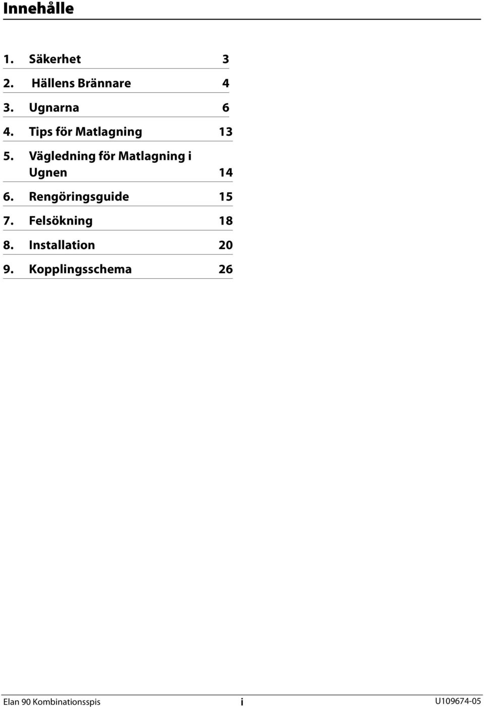 Vägledning för atlagning i Ugnen 14 6. Rengöringsguide 15 7.
