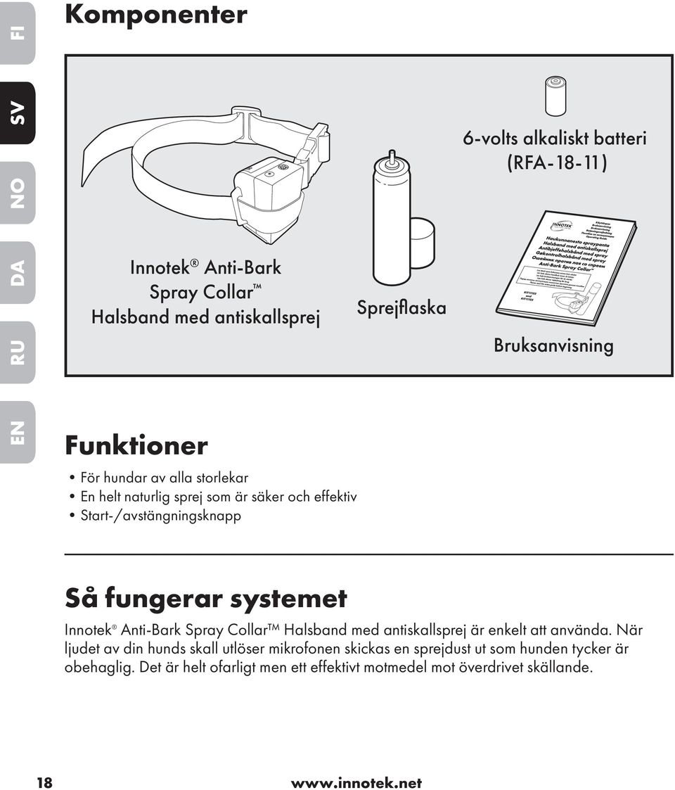 fungerar systemet Innotek Anti-Bark Spray Collar Halsband med antiskallsprej är enkelt att använda.