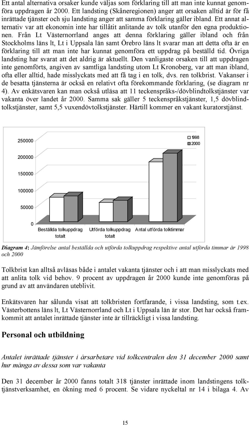 Ett annat alternativ var att ekonomin inte har tillåtit anlitande av tolk utanför den egna produktionen.