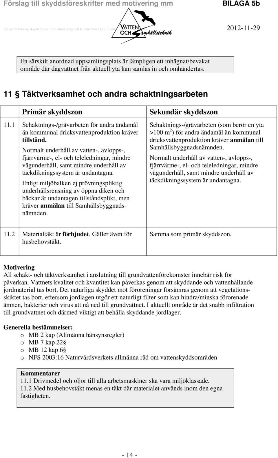 Normalt underhåll av vatten-, avlopps-, fjärrvärme-, el- och teleledningar, mindre vägunderhåll, samt mindre underhåll av täckdikningssystem är undantagna.