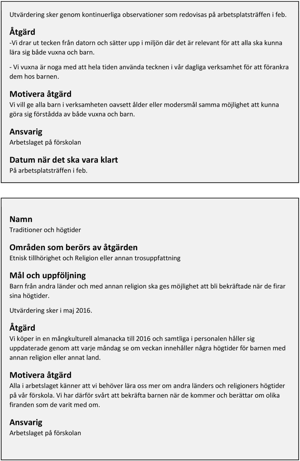 - Vi vuxna är noga med att hela tiden använda tecknen i vår dagliga verksamhet för att förankra dem hos barnen.