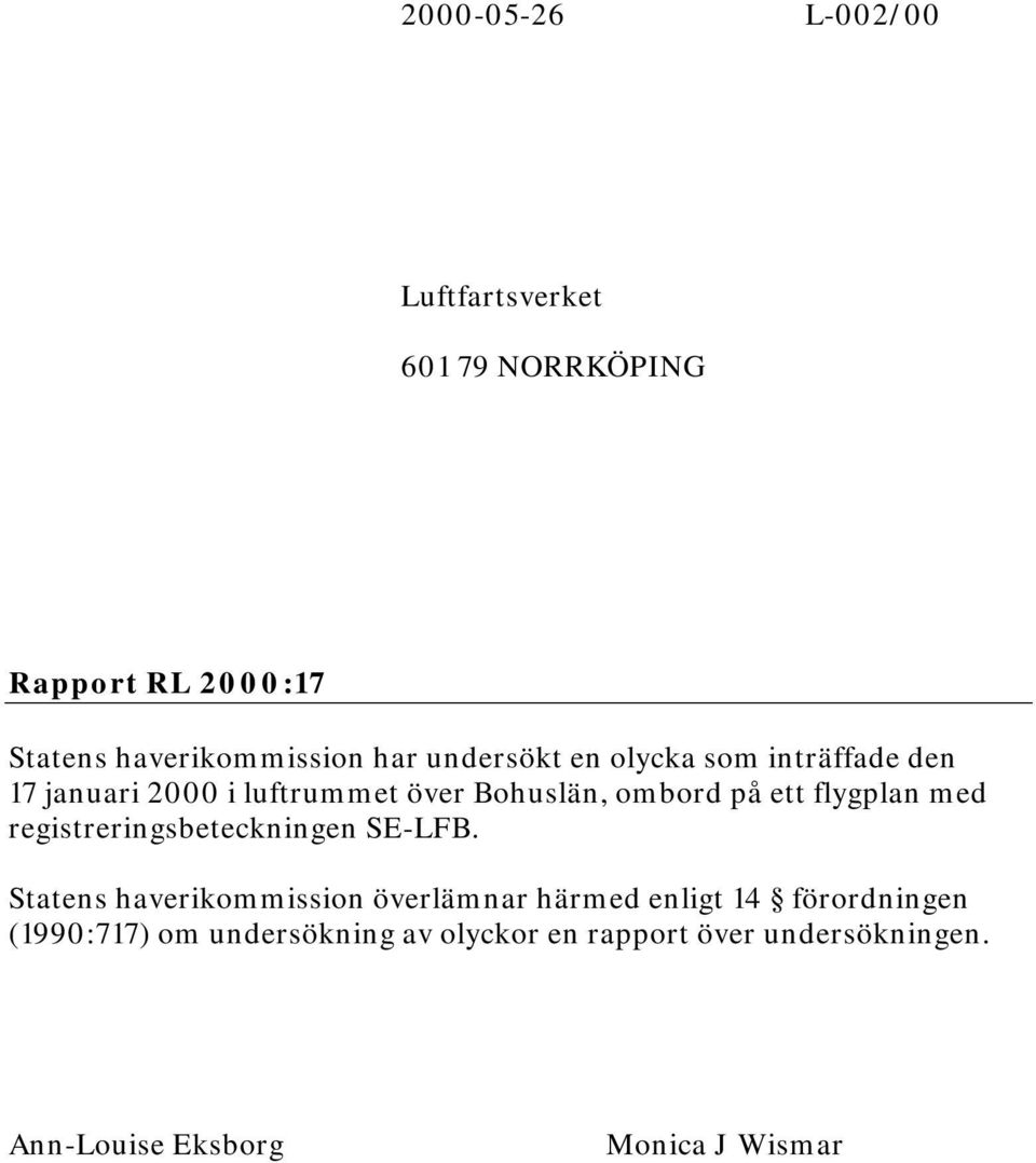 flygplan med registreringsbeteckningen SE-LFB.