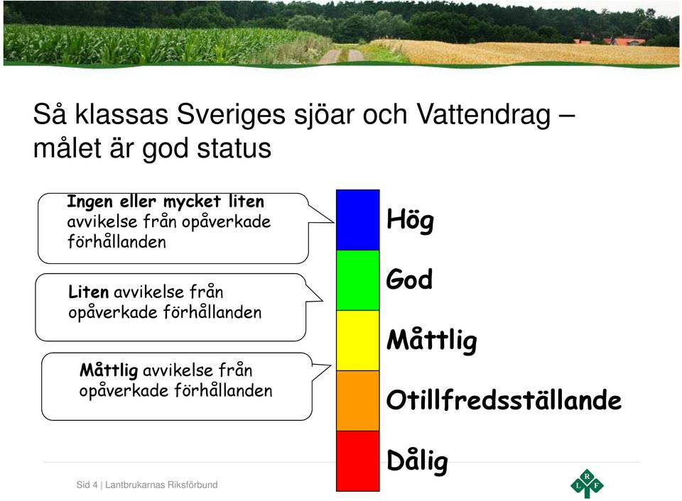 opåverkade förhållanden Måttlig avvikelse från opåverkade förhållanden