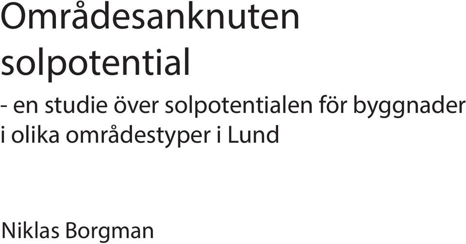 solpotentialen för byggnader