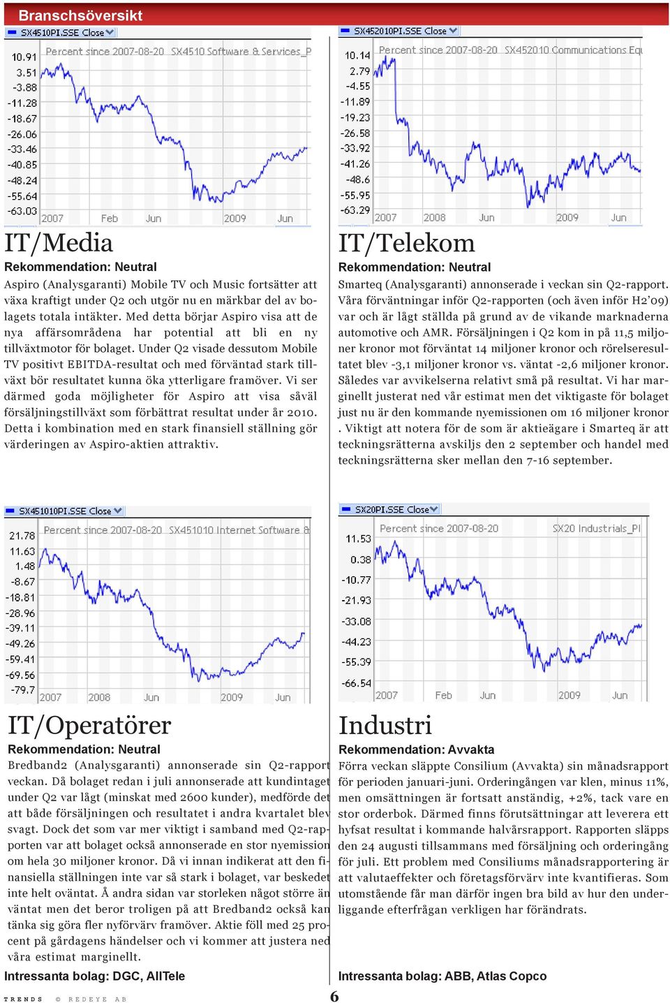 Under Q2 visade dessutom Mobile TV positivt EBITDA-resultat och med förväntad stark tillväxt bör resultatet kunna öka ytterligare framöver.