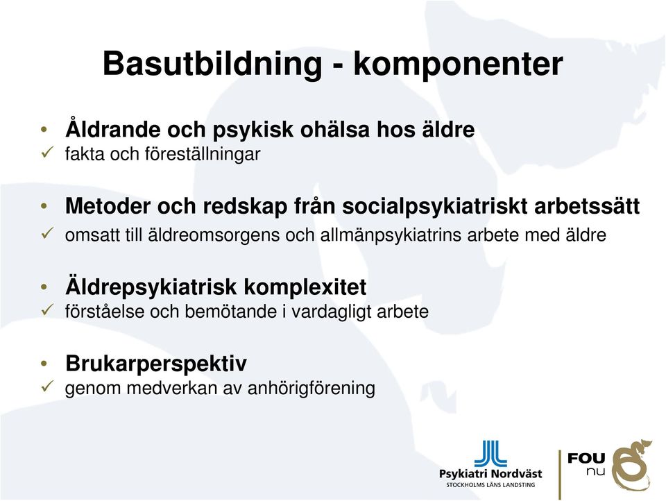 äldreomsorgens och allmänpsykiatrins arbete med äldre Äldrepsykiatrisk komplexitet