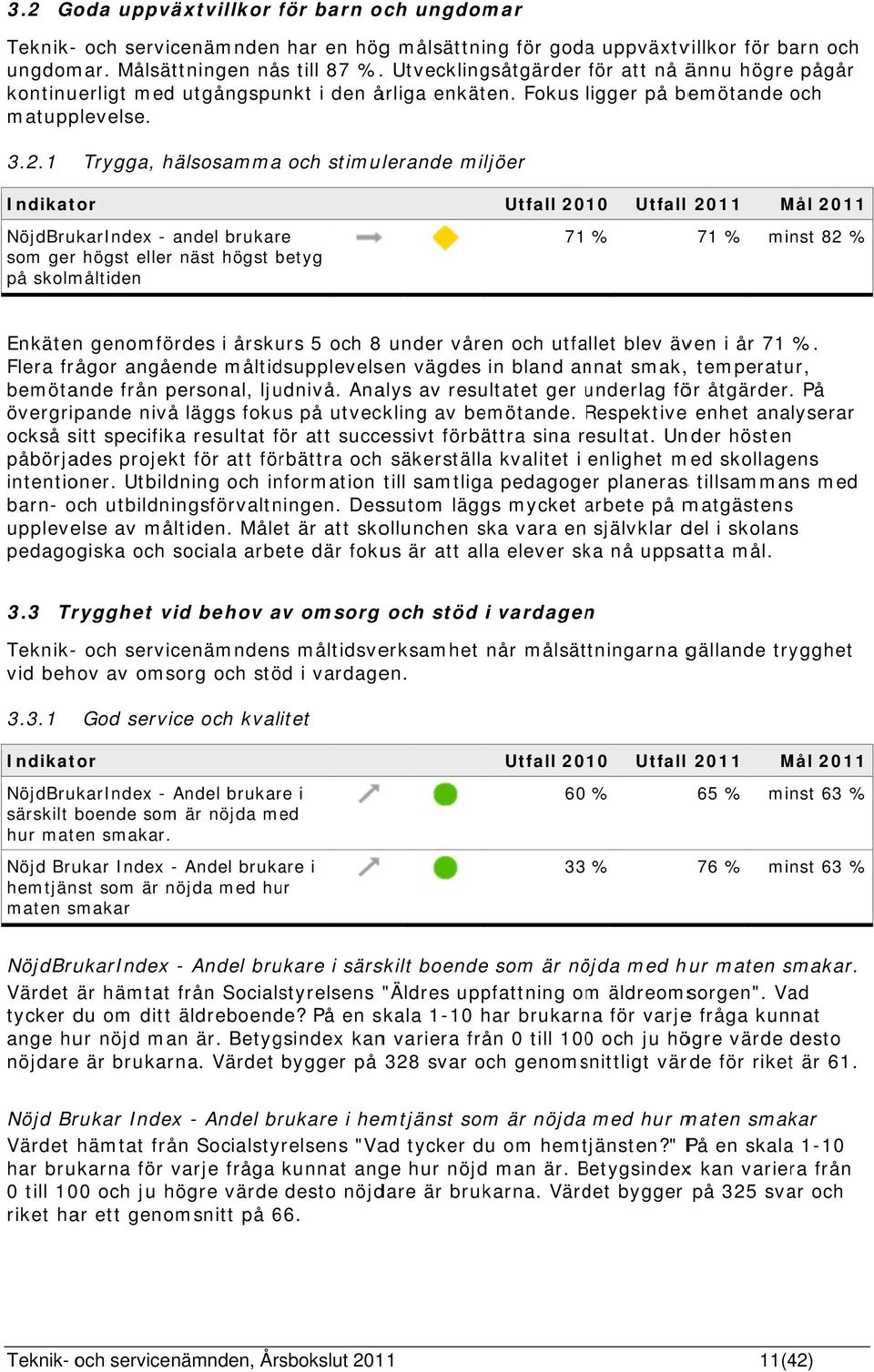 Analys av resultatet ger underlag u för åtgärder. På övergripande nivå läggs fokus på utveckling av bemötande.