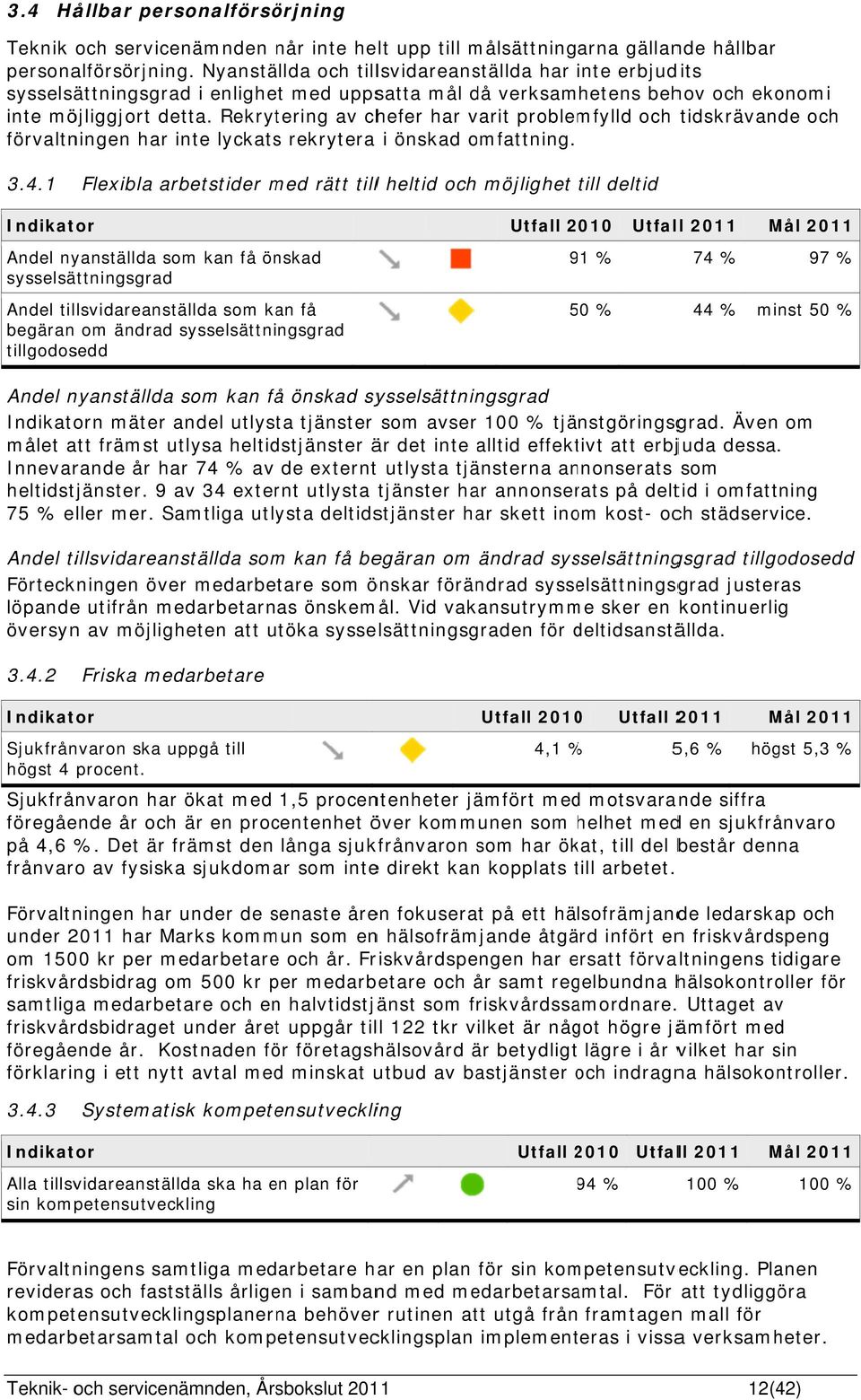 Rekrytering av chefer har varit problemfylld och tidskrävande och förvaltningen har inte lyckats rekrytera i önskad omfattning. 3.4.