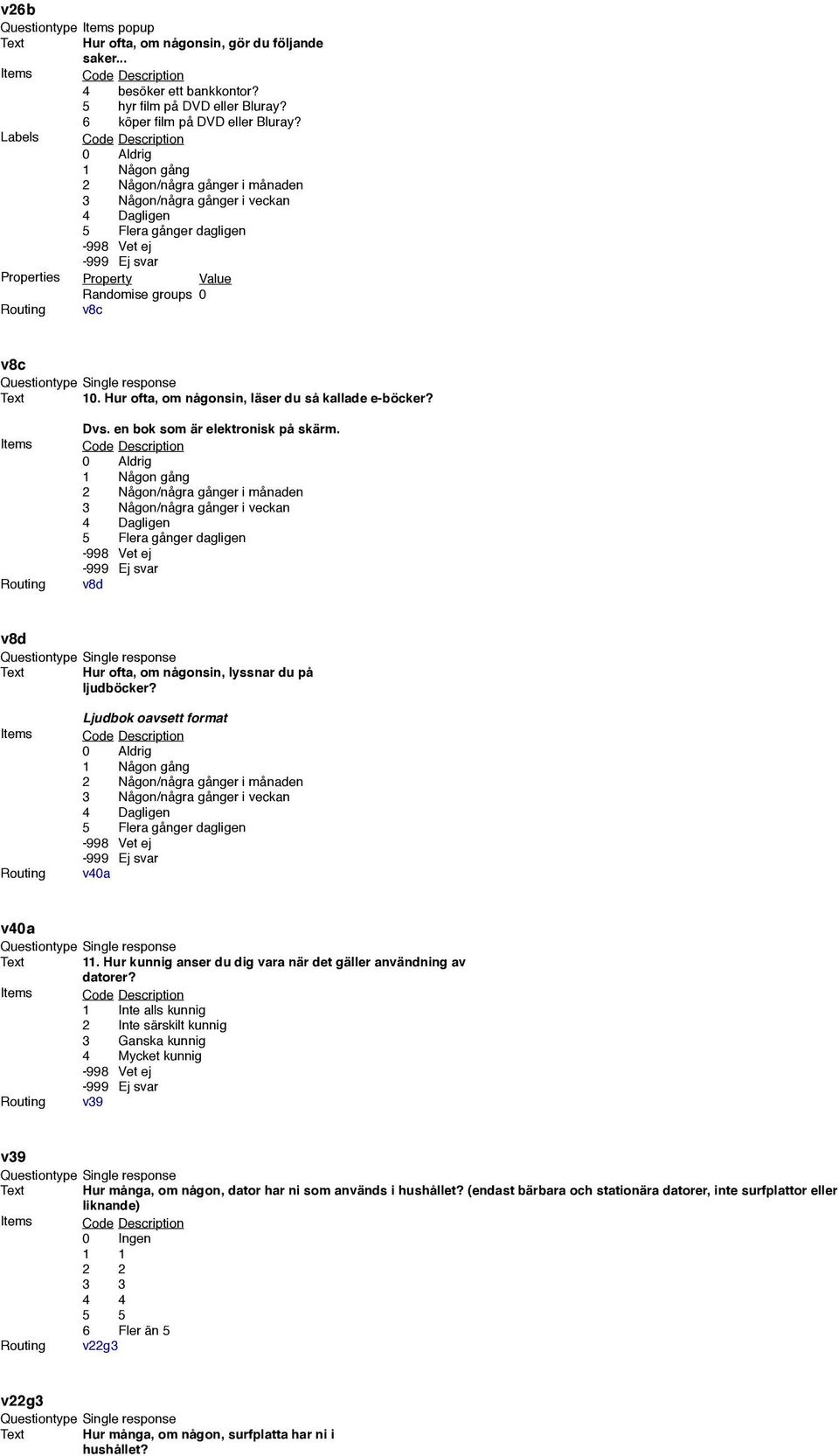 Ljudbok oavsett format Routing v40a v40a Text 11. Hur kunnig anser du dig vara när det gäller användning av datorer?