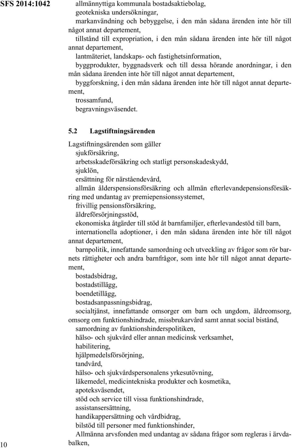 till något annat byggforskning, i den mån sådana ärenden inte hör till något annat trossamfund, begravningsväsendet. 10 5.