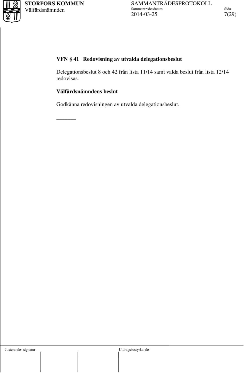 lista 11/14 samt valda beslut från lista 12/14