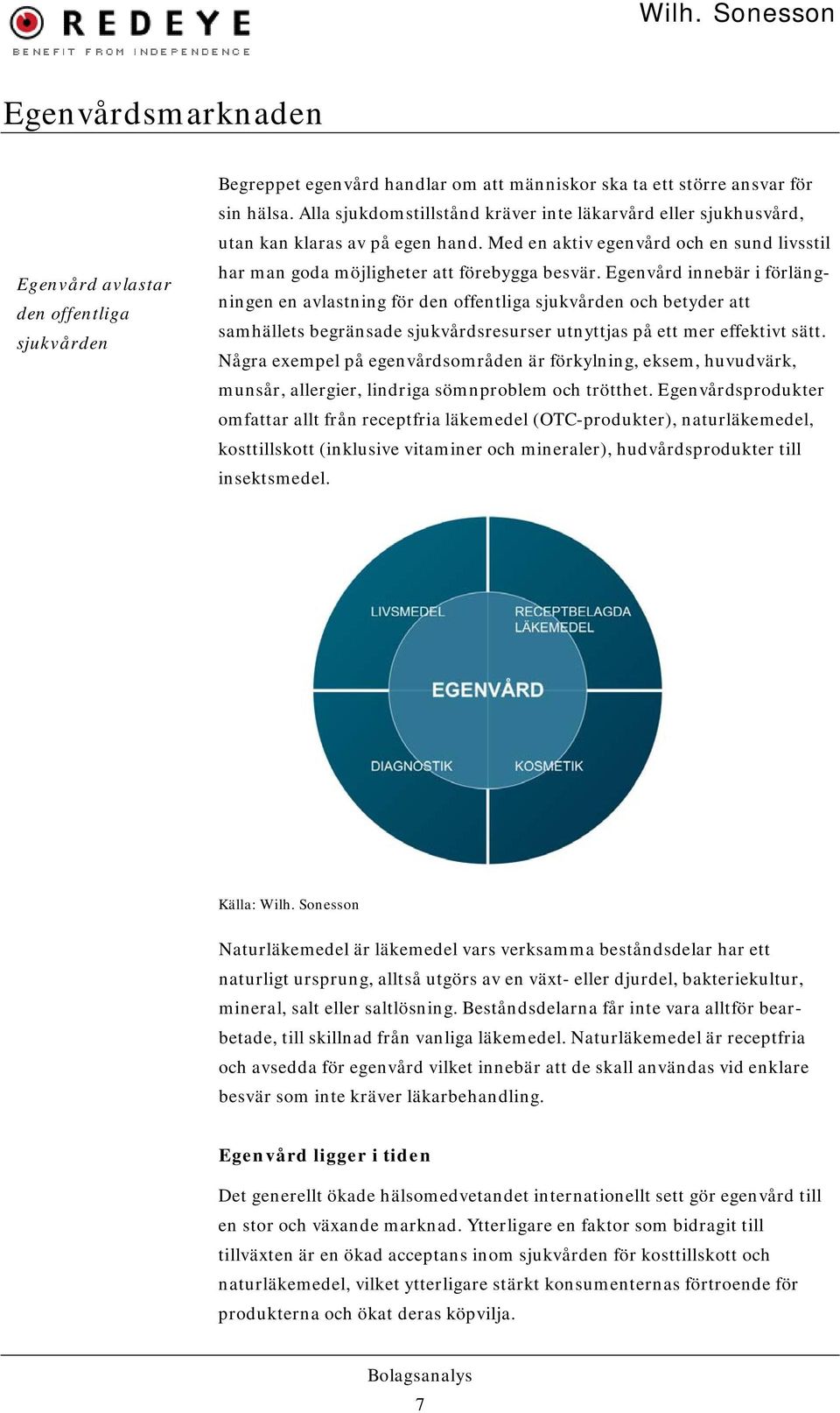 Egenvård innebär i förlängningen en avlastning för den offentliga sjukvården och betyder att samhällets begränsade sjukvårdsresurser utnyttjas på ett mer effektivt sätt.