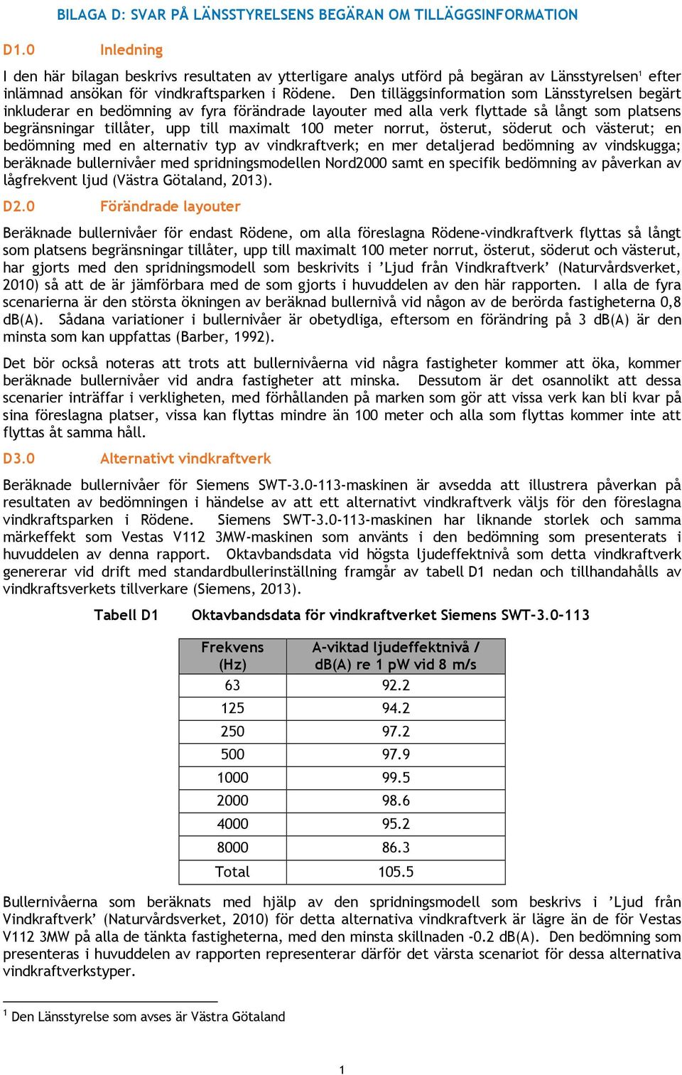 Den tilläggsinformation som Länsstyrelsen begärt inkluderar en bedömning av fyra förändrade layouter med alla verk flyttade så långt som platsens begränsningar tillåter, upp till maximalt 100 meter