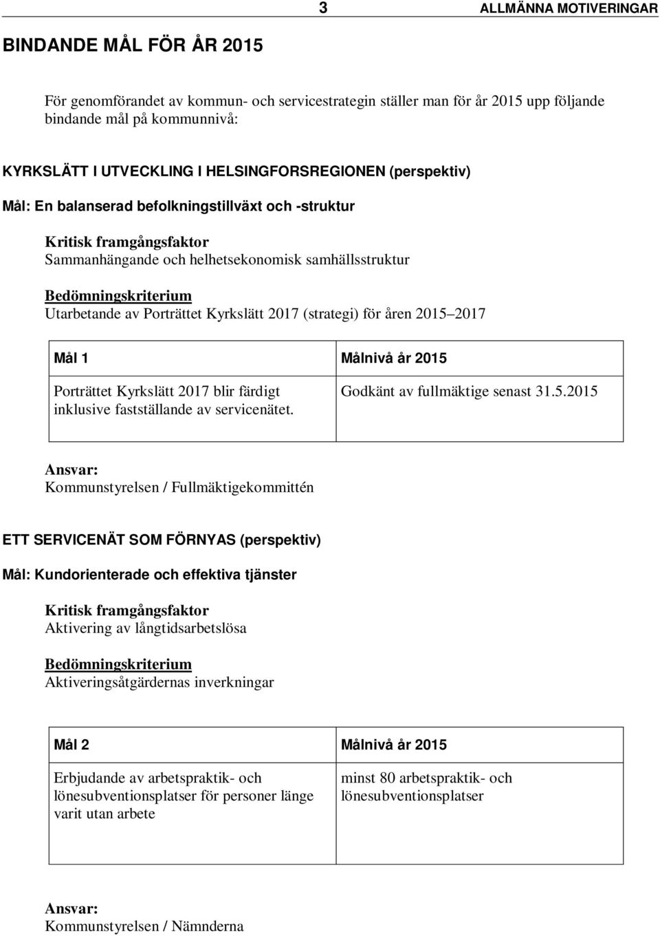 Porträttet Kyrkslätt 2017 (strategi) för åren 2015 